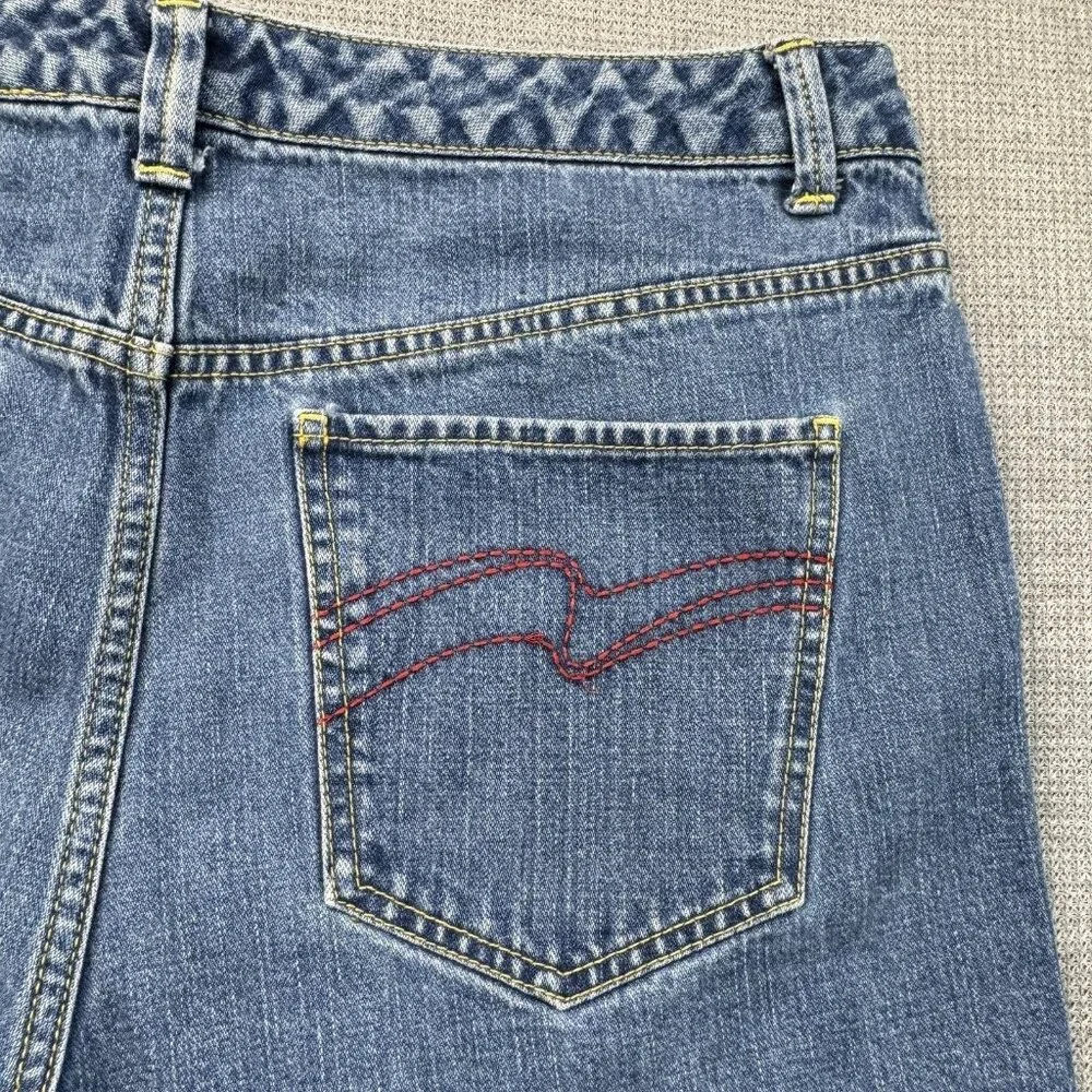 Tommy Hilfiger Womens Shorts Blue Denim Cotton Medium Wash Slash Pocket Size 12 - Picture 5 of 12